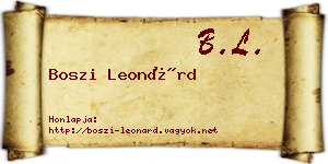 Boszi Leonárd névjegykártya